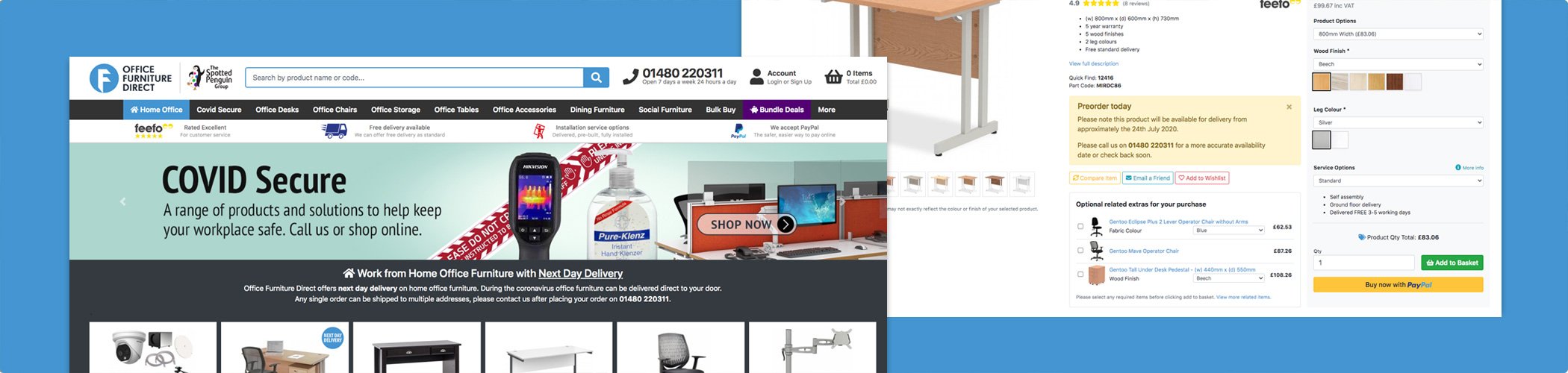 Order your furniture online from NAOS's eCommerce partner, Office Furniture Direct